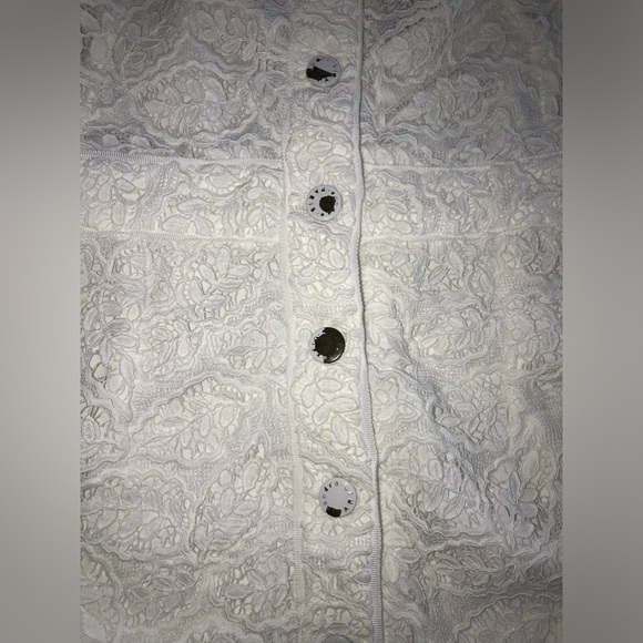 Sandro white live lace button down dress sz 36 - Picture 11 of 16